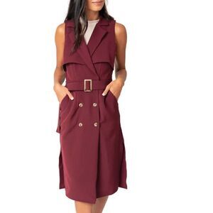 Gibson Look trench dress, burgundy, size small